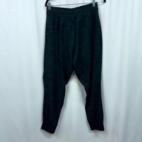 Athleta Camden Printed Jogger Black Moire Elastic Waist Zip Pockets 6 - Picture 4 of 7